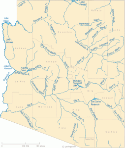 Map of Arizona Rivers